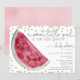 Invitation Watermelon fille baby shower douce petite fille