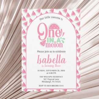 Invitation Watermelon One Dans Un Melon Sweet Little Girl