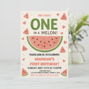 Invitation Watermelon "One in a Melon" 1er anniversaire