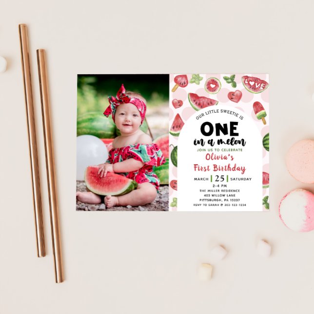 Invitation Watermelon Sweet Anniversaire 1er Anniversaire Fêt (Créateur téléchargé)