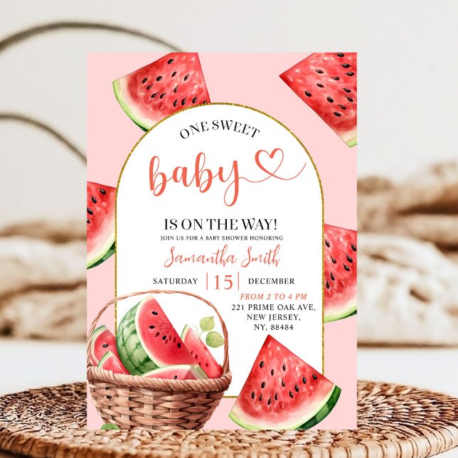Invitation Watermelon Thème Baby shower de fruits tropicaux é (Créateur téléchargé)