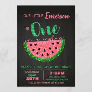 Invitation Watermelon, une Parties scintillant d'invitation à