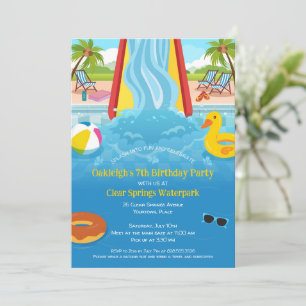 Invitation Waterpark Slide fête d'anniversaire pour enfants