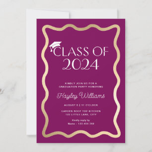 Invitation Wave Wine Gold Party