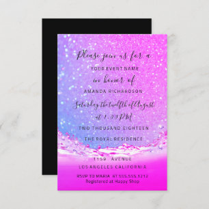 Invitation Waves Ocean Fuchsia Mariage rose de mariage Ombre