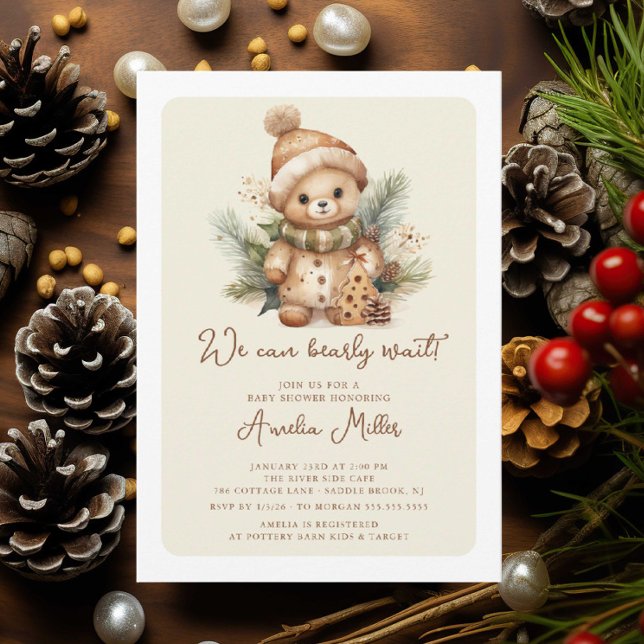 Invitation We Can Bearly Wait Baby Shower (Créateur téléchargé)