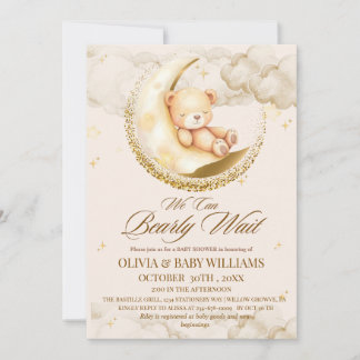 Invitation We can Bearly Wait Neutral Baby Shower