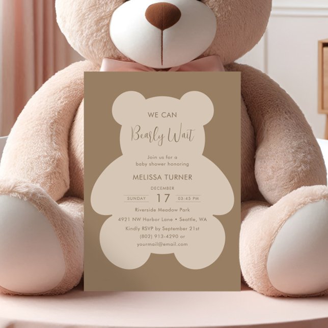 Invitation We Can Bearly Wait Teddy Bear Baby Shower (Créateur téléchargé)