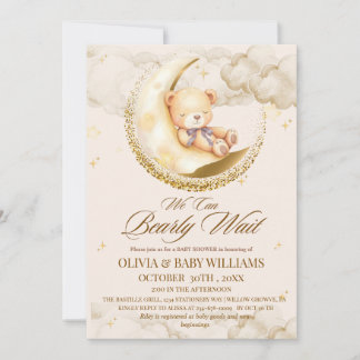 Invitation We can Bearly Wait Teddy Bear Baby Shower