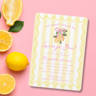 Invitation We Can't Wait to Squeeze You Lemon Baby Shower