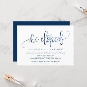 Invitation We Eloped, Mariage Elopement Party Celebration Inv