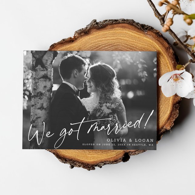 Invitation We Got Married! Script Wedding Photo Elopement (Créateur téléchargé)