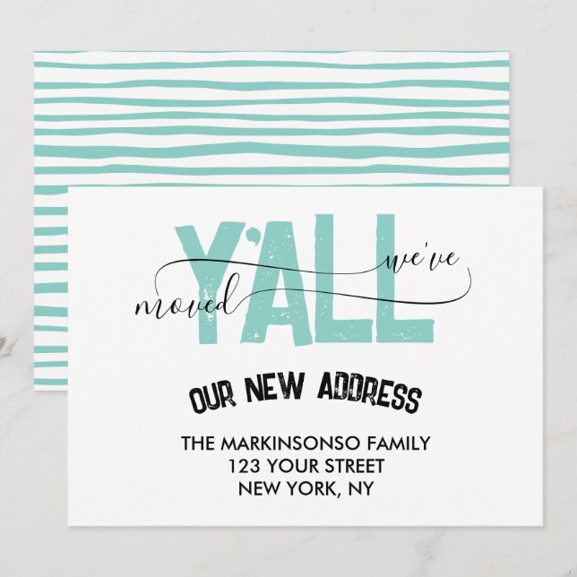 Invitation We Moved Y'all Moving Announcement (Devant / Derrière)