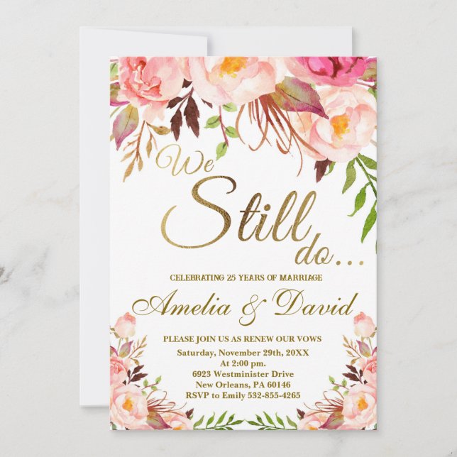 Invitation 'We Still Do', renouvellement de vœux (Devant)