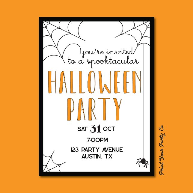 Invitation Web d'Halloween Party Spider (Créateur téléchargé)