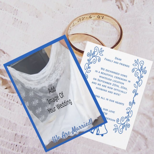 Invitation Wedding Announcement Card Blue Sapphire Bells (Créateur téléchargé)