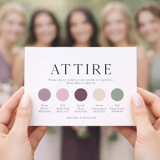 Invitation Wedding Attire Guide Card with Color Palette