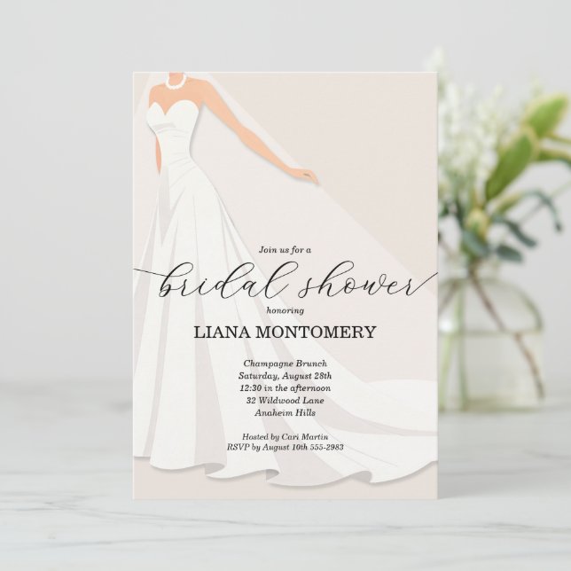 Invitation Wedding Dress Bridal Shower (Debout devant)