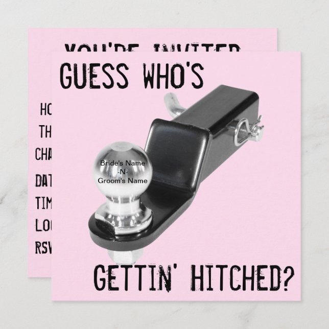Invitation - Wedding - "Hitched" (Front/Back)