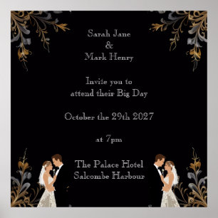Invitation Wedding layout you can personalize Poster