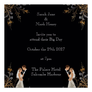 Invitation Wedding layout you can personalize Poster