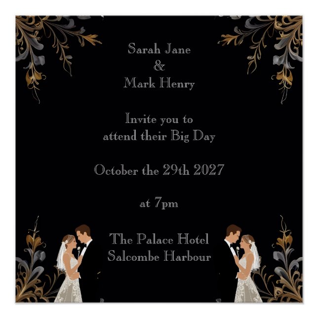 Invitation Wedding layout you can personalize Poster (Front)