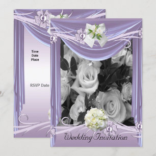 Invitation Wedding Lilac Mauve Floral