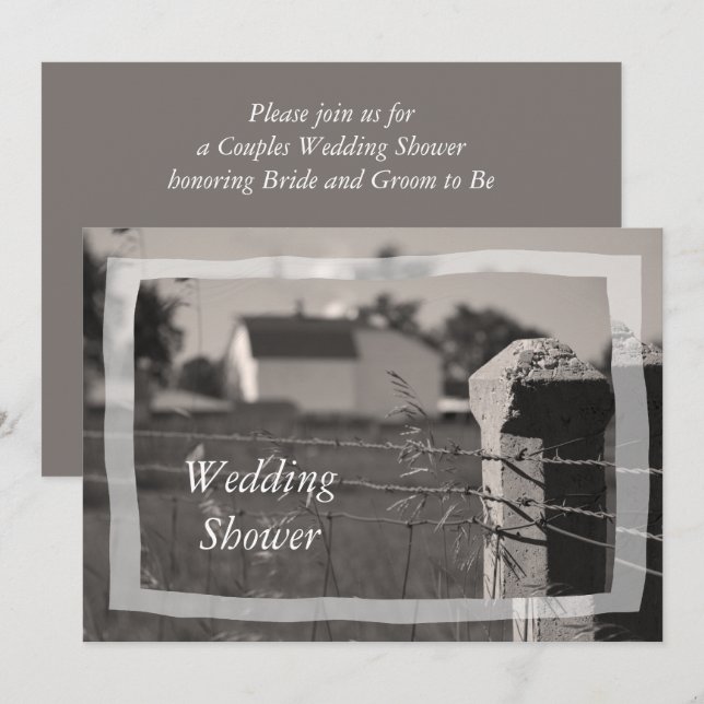 Invitation Wedding shower agricole de couple (Devant / Derrière)