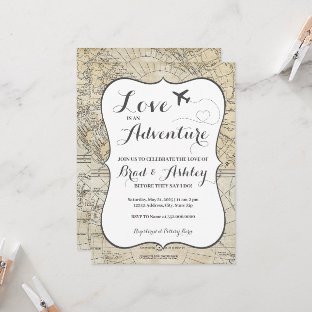 Invitation Wedding shower Couples (Devant/Arrière en situation)