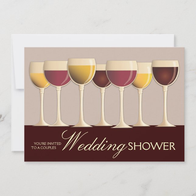 Invitation Wedding shower Couples de sélection Wineglass (Devant)