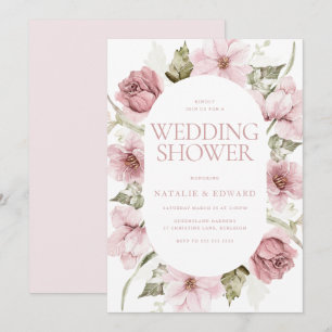 Invitation Wedding shower d'aquarelle Dusty, Blush & Sage