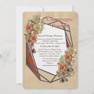 Invitation Wedding shower d'art en cuir et daim