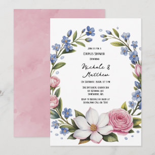 Invitation Wedding shower de bouquet floral romantique