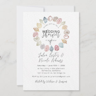 Invitation Wedding shower de courroie de bord de plage simple