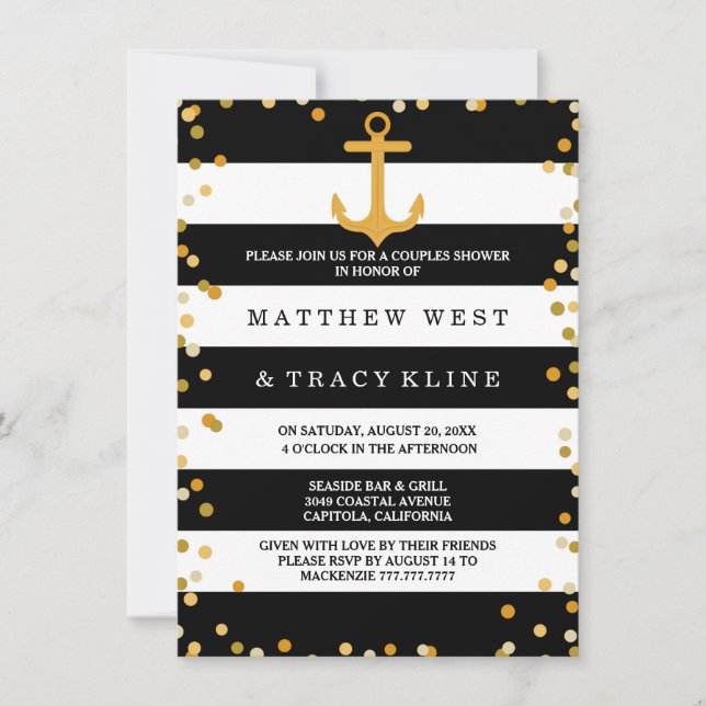 Invitation Wedding shower de  des couples de branches et de p (Devant)