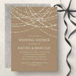 Invitation Wedding shower de jumeaux Kraft