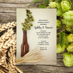 Invitation Wedding shower de la brasserie de houblon séché et