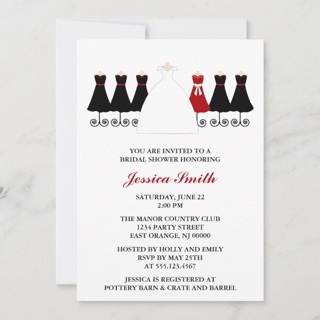 Invitation Wedding shower de la fête nuptiale (Devant)