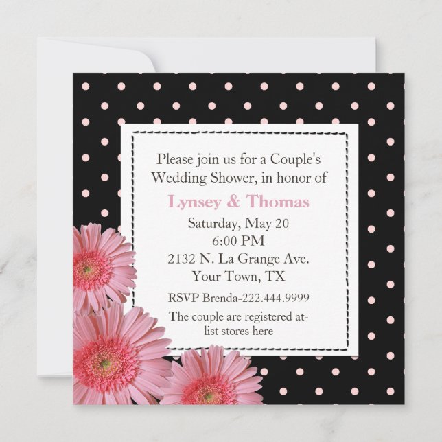 Invitation Wedding shower de Polka Dot Couple (Devant)
