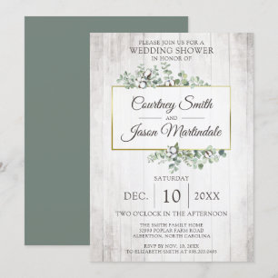 Invitation Wedding shower de poupée de coton du sud du bois r