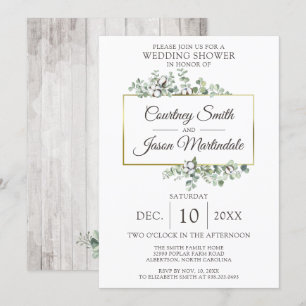 Invitation Wedding shower de poupée de coton du sud du bois r