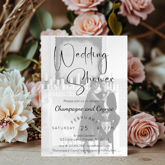 Invitation Wedding shower de script moderne photo (Créateur téléchargé)