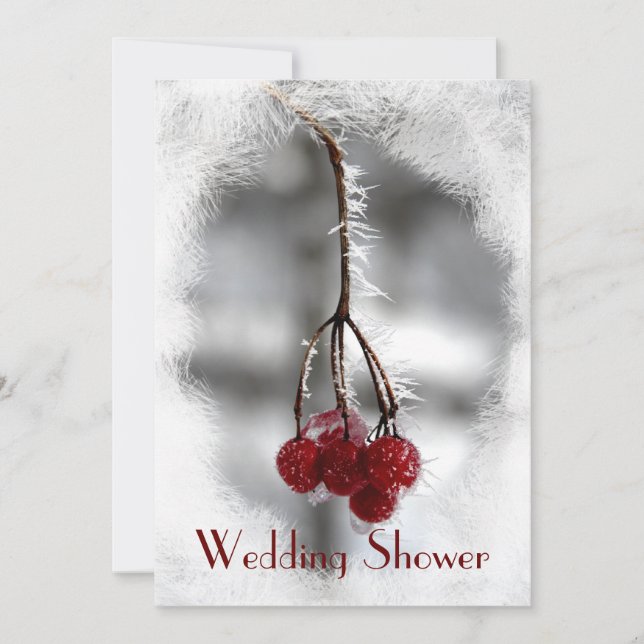 Invitation Wedding shower des baies rouges et des couples de  (Devant)