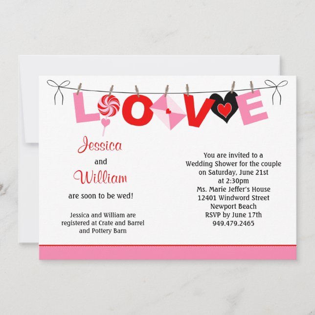 Invitation Wedding shower des couples (Devant)