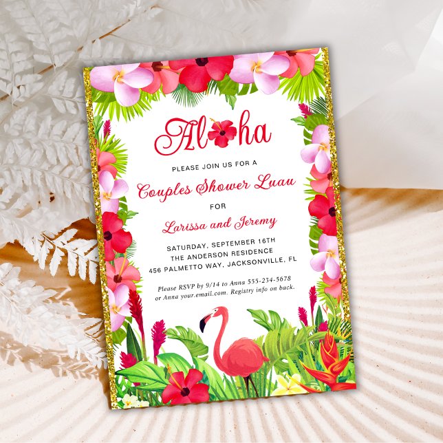 Invitation Wedding shower des couples Aloha Luau Tropical (Créateur téléchargé)
