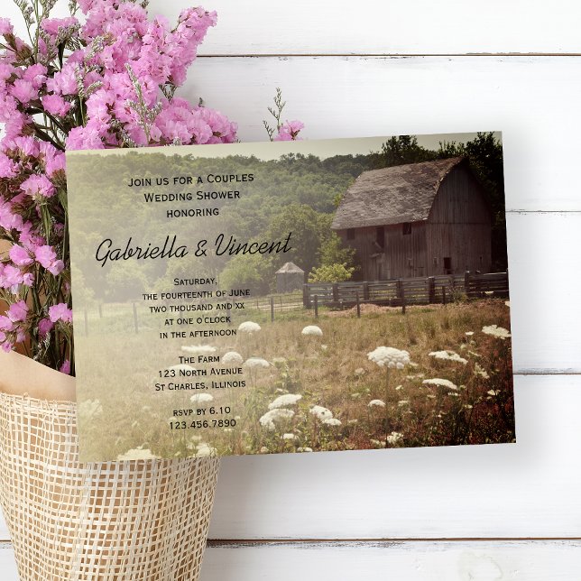 Invitation Wedding shower des couples de la région patinée (Créateur téléchargé)