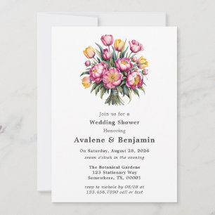 Invitation Wedding shower d'harmonie florale dynamique