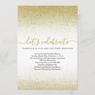 Invitation Wedding shower du couple Gold Parties s