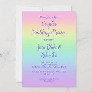 Invitation Wedding shower du Pastel Rainbow Couple
