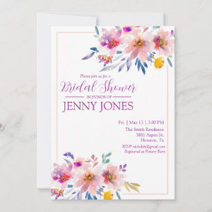 Invitation wedding shower élégante